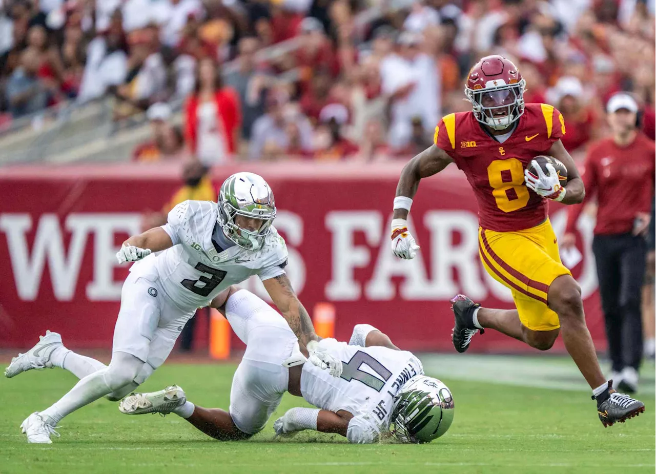 USC's Desman Stephens ejected after hit on Oregon QB Dante Moore