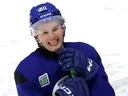 Braeden Cootes on the ice during development camp in Abbotsford in June.