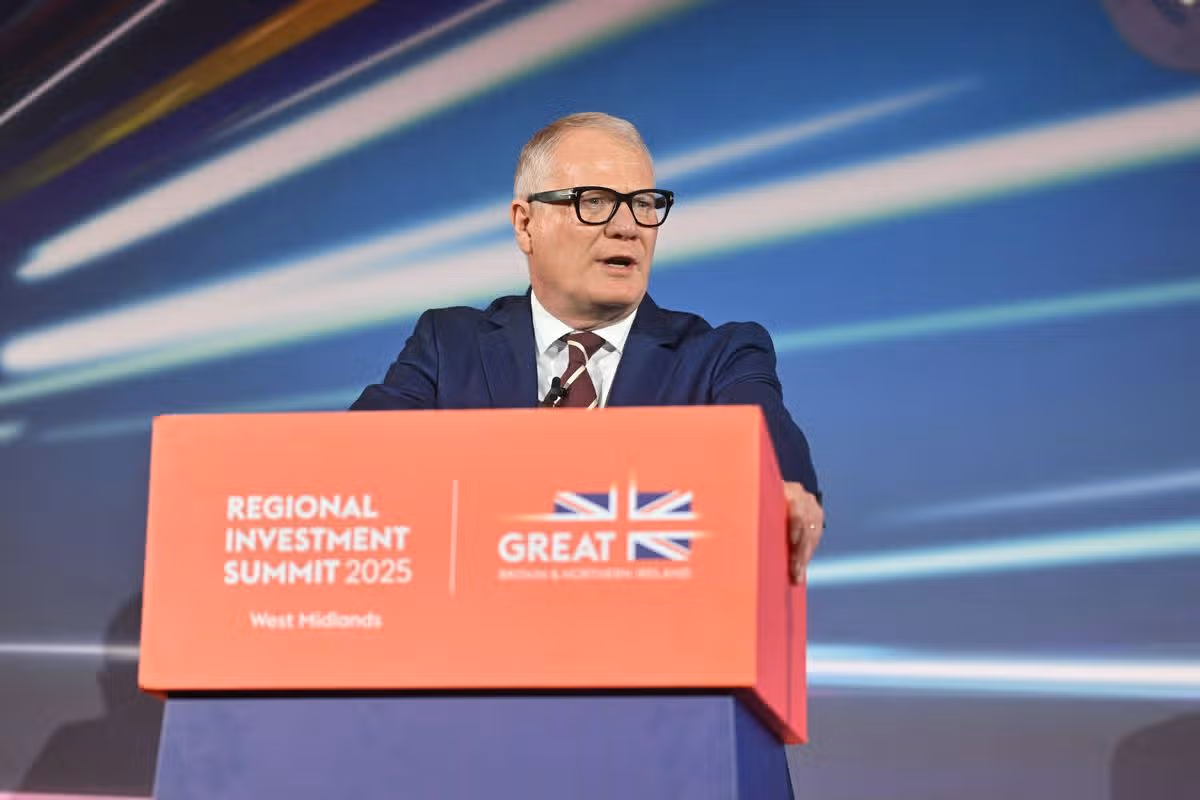 West Midlands Mayor Richard Parker speaks at the Regional Investment Summit in Birmingham. Photo: Richard Parker