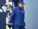 Maple Leafs associate coach Daniel Alfredsson at training camp.