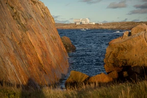 Water, rocks, island