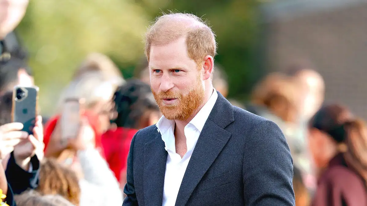 Prince Harry speaks to an audience in Nottingham.