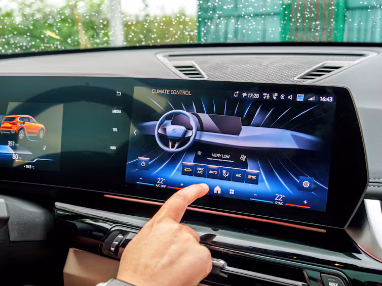 Car interior touch screen.